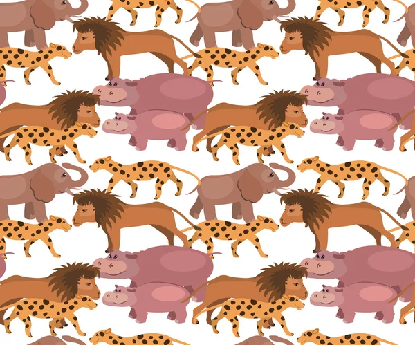 Fond sans couture avec des animaux de la jungle — Image vectorielle