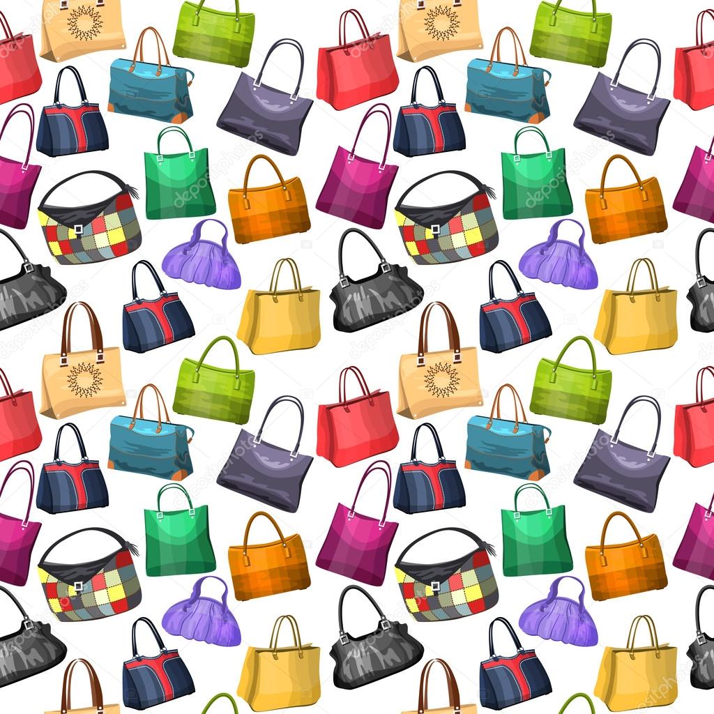 Seamless pattern with women's bags