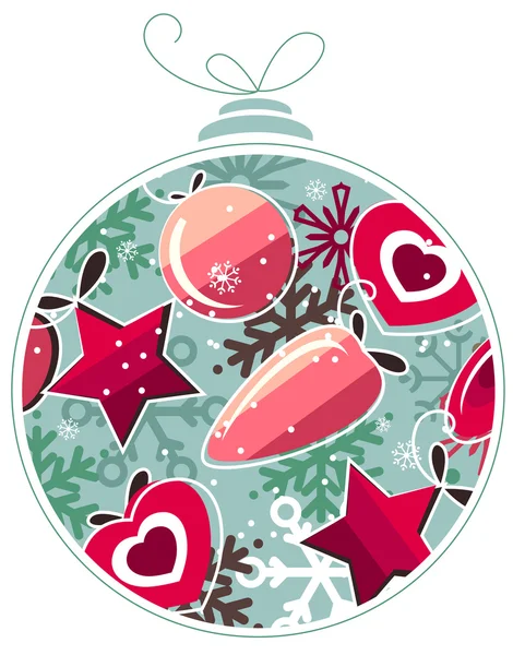 Christmas ball made of snowflakes. — Stock Vector