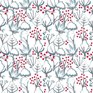 Kış ağaçları ile Seamless Modeli.