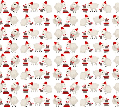 Noel Noel Baba kap koyun ile seamless modeli