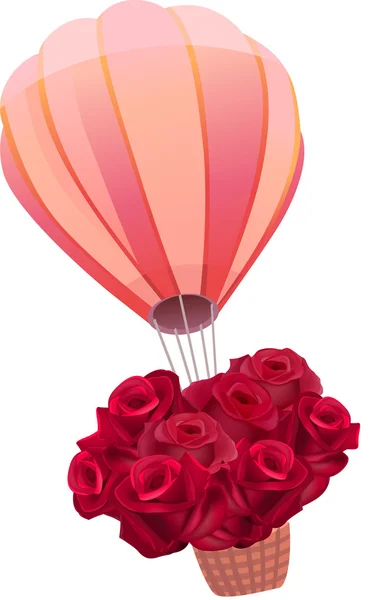 Ramo realista de rosas rojas — Vector de stock