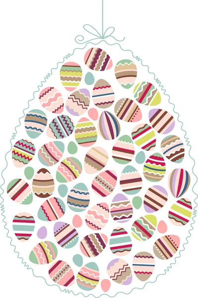 Easter egg made of small eggs — Stock Vector