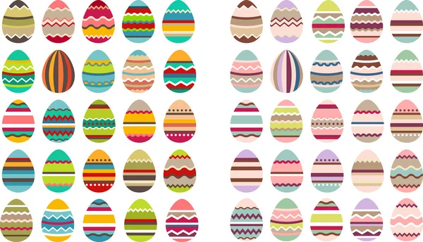 Big set with different eggs — Stock Vector