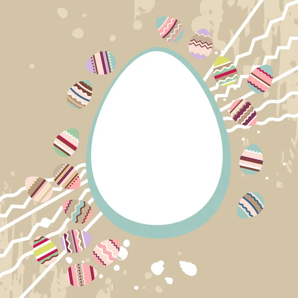 Blank egg frame with easter eggs — Stock Vector