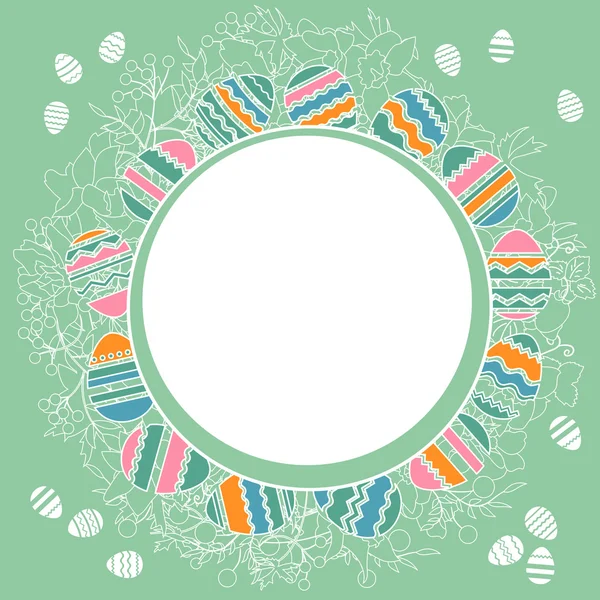 Delicate frame with easter eggs — Stock Vector