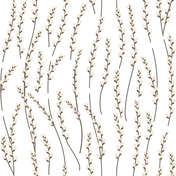 Modèle sans couture avec des branches de saule — Image vectorielle