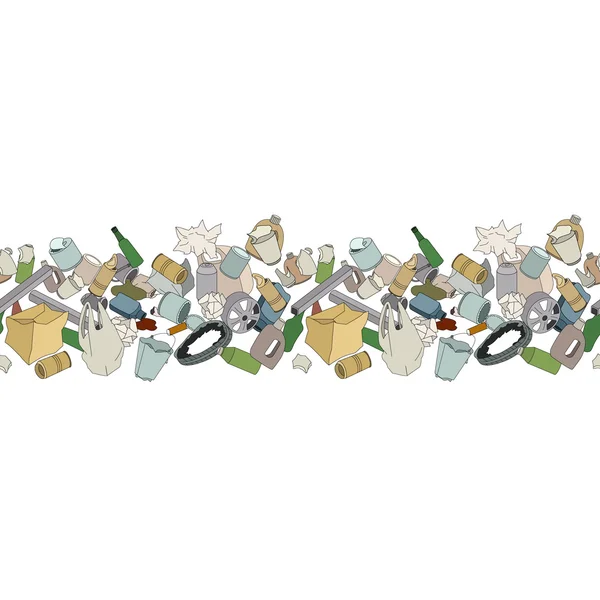 Çöp farklı türde. Dikişsiz desen fırçası.