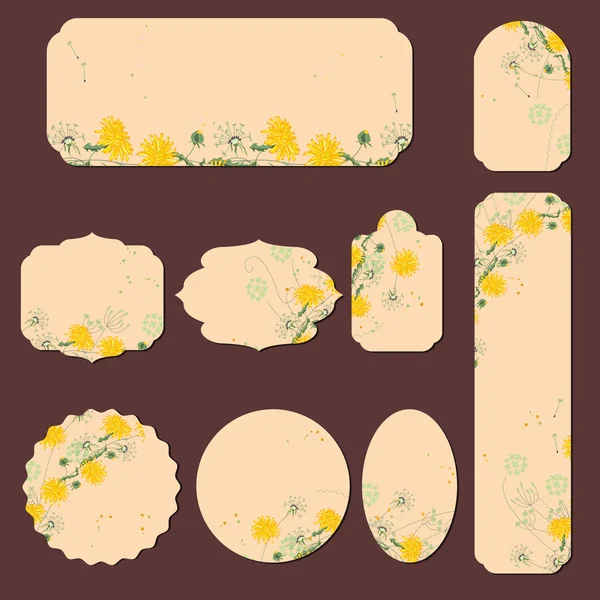 Collection with different paper labels. 