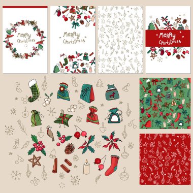 Set with traditional Christmas templates