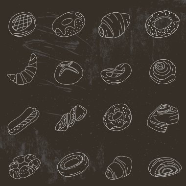 Set with different  pastry.