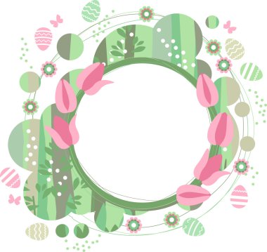 Spring frame with tulips