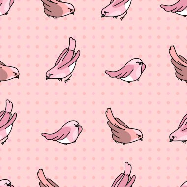 Seamless pretty pattern with stylized birds. Endless texture for your design, announcements, greeting cards, posters, advertisement.