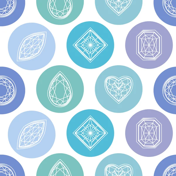 Seamless pattern with contour diamonds. Blue and white color. Endless texture for your design, romantic greeting cards, announcements, fabrics. — ストックベクタ