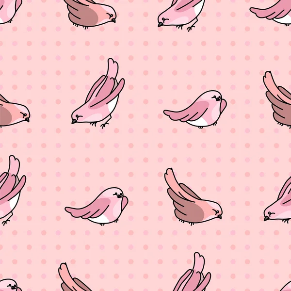 Seamless pretty pattern with stylized birds. Endless texture for your design, announcements, greeting cards, posters, advertisement. — ストックベクタ