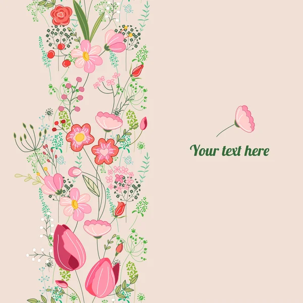 Floral spring template. For romantic design, announcements, postcards, posters. — Stok Vektör