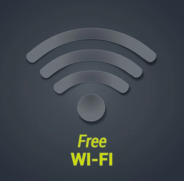 Wi-fi icono de ilustración vectorial. símbolo de hotspot wi-fi gratis — Vector de stock