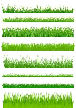 Yeşil çim küme. vektör çizim