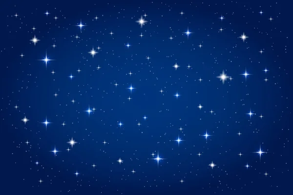 Gece gökyüzünde parlayan ile arka plan yıldız. Vektör yatay depo