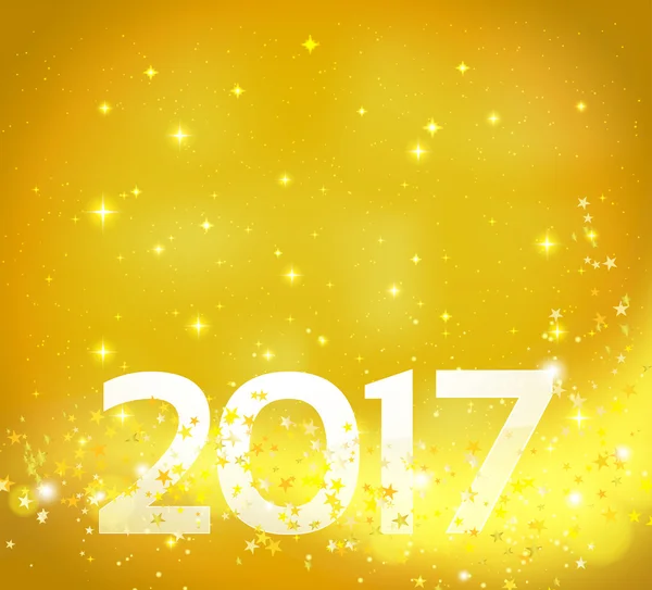 Altın arka plan 2017 numarasına sahip. Mutlu yeni yıl geri — Stok Vektör