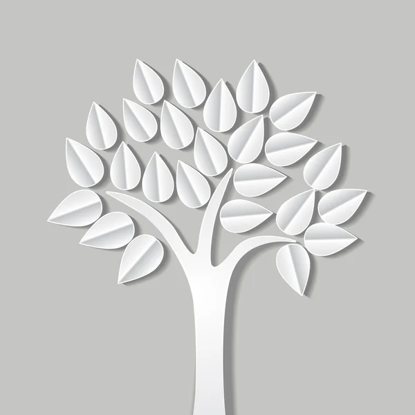 シャドウと紙のツリーと抽象的なイラスト — ストックベクタ