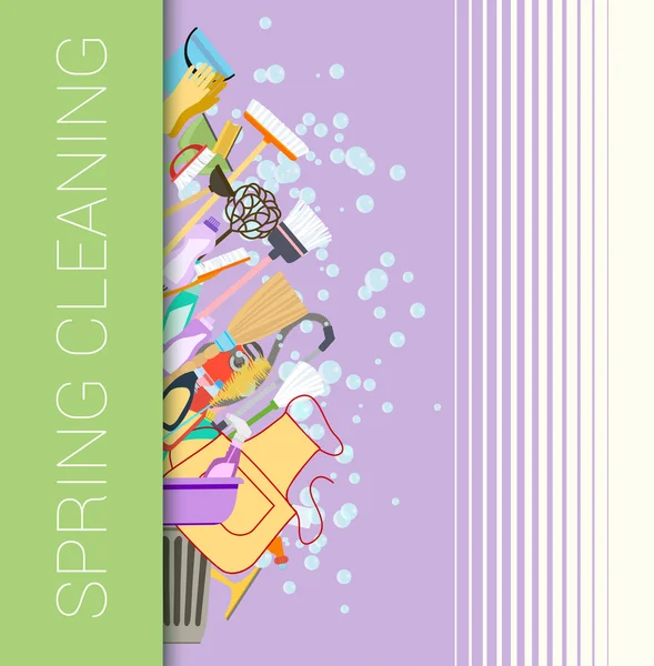 Primavera limpieza vertical borde fondo — Vector de stock