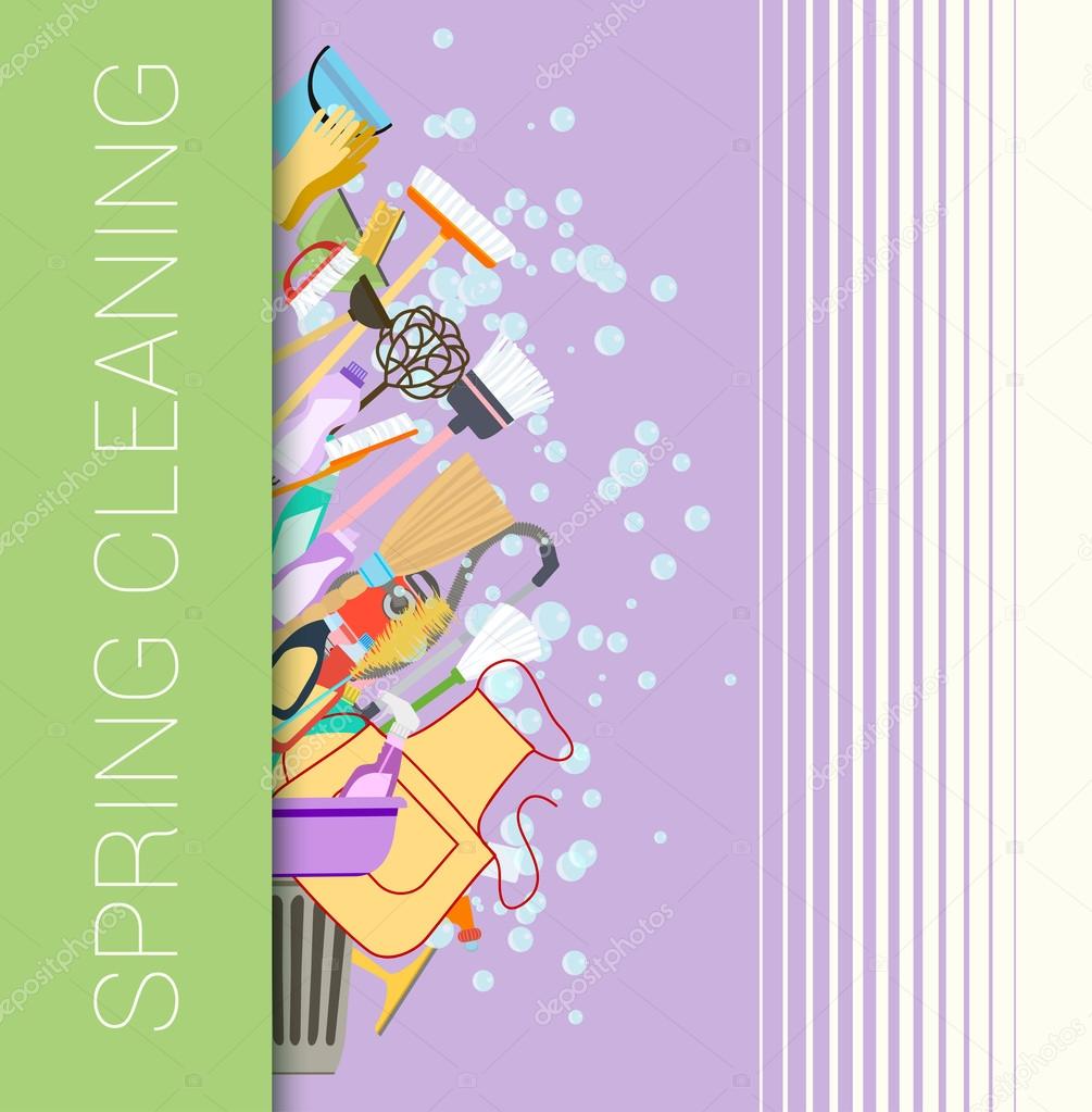 Spring cleaning vertical border background