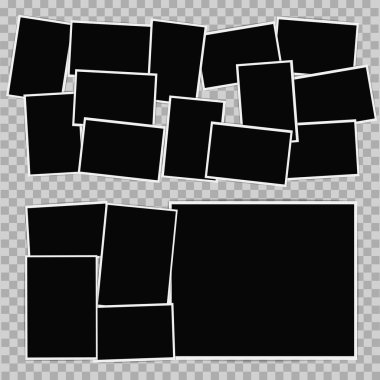 Saydam arka plan üzerinde fotoğraf albümü. Vektör tasarım şablonu