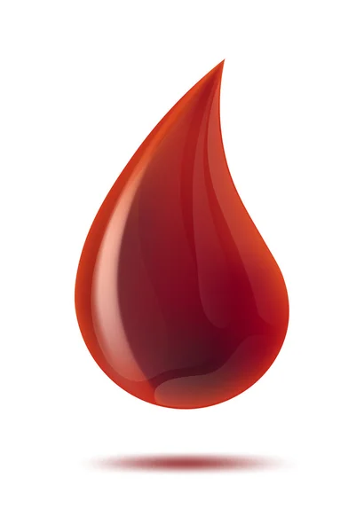 Red blood drop symbol on white, vector illustration. — Stock Vector