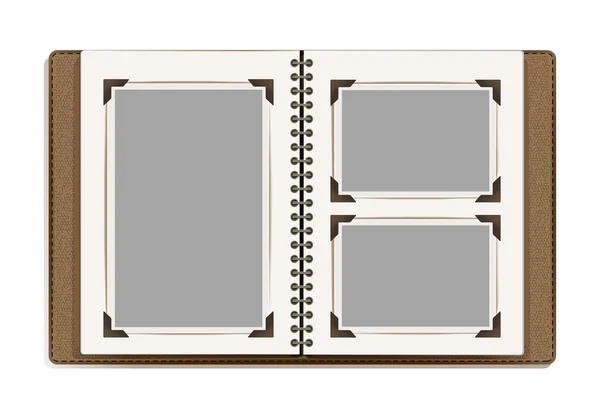 老化的相册页面与复古相框。矢量设计 te — 图库矢量图片