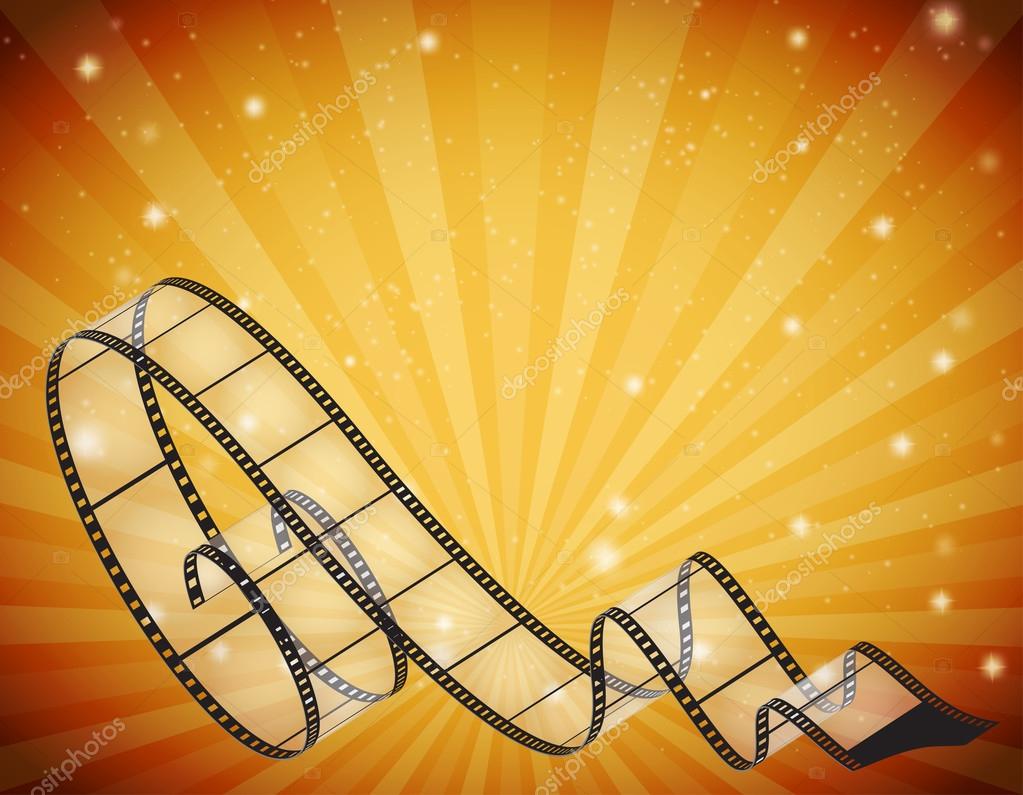 Абстрактный Горизонтальный Фон С Полосой Ретро-Пленки, Лучами И S.