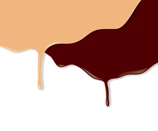 Topnienia czekolady na białym tle — Wektor stockowy