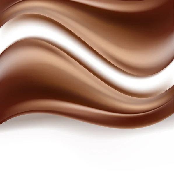 Fond chocolat avec bande blanche. backgrou abstrait crémeux — Image vectorielle