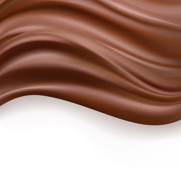 Romige chocolade over witte achtergrond. Sweet Food ontwerp templa — Stockvector