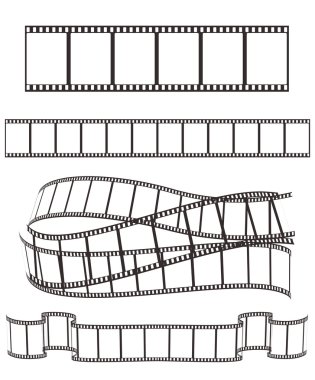 boş film seti tasarımınız için beyaz şeritler. vektör illust