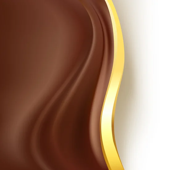 초콜릿 크림 황금 테두리 배경입니다. 추상적인 배경. — 스톡 벡터