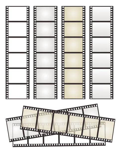 Jeu de bandes de film avec variation sur blanc pour votre design. vect — Image vectorielle