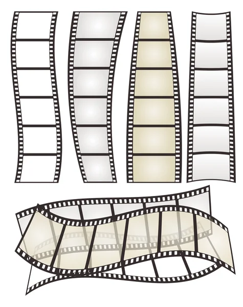Set of film strip with form variation on white for Your design. — Stock Vector