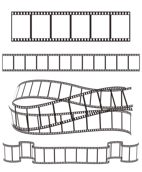 Uppsättning av Tom filmremsor på vitt för din design. Vector illust — Stock vektor