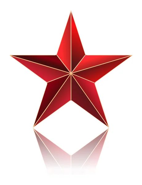 白色衬底上的红色金属星 — 图库矢量图片