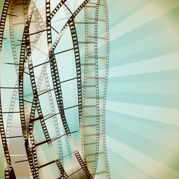 Cinema retro background with film strips. vector — Stock Vector