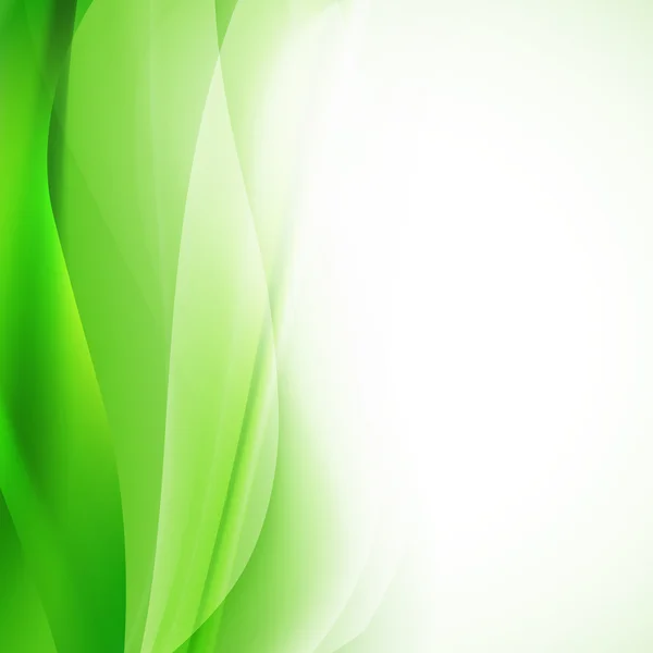 Green abstract background with wavy lines. vector — Stock Vector