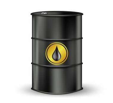 benzin damla işareti ile siyah petrol varil. vektör illüstrasyon