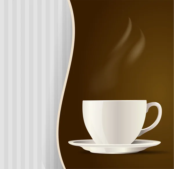 Bílý šálek čaje nebo kávu menu pozadí. vektorová ilustrace — Stockový vektor