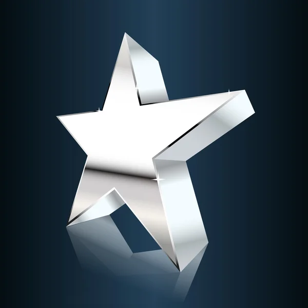 Chrome star on dark blue background. vector illustration — 图库矢量图片