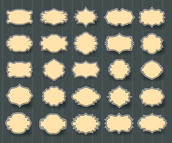 Набор винтажных рамок с тенями на темном фоне. вектор il — стоковый вектор