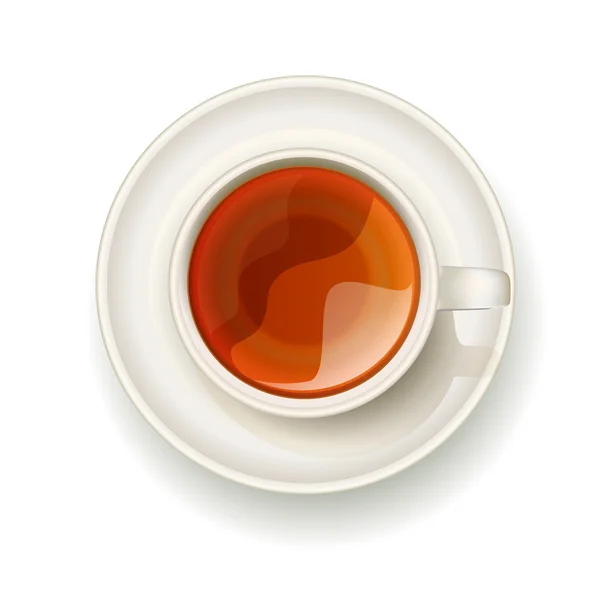 Tea white cup top view vector illustration — Stock vektor