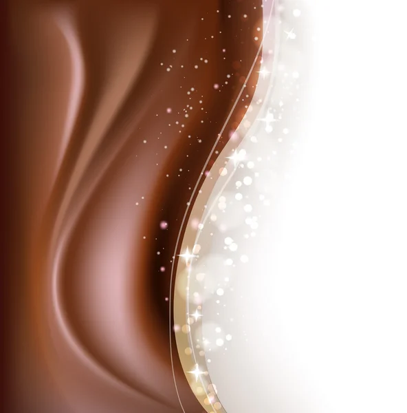 Fondo marrón chocolate con luces brillantes. vector illustr — Vector de stock