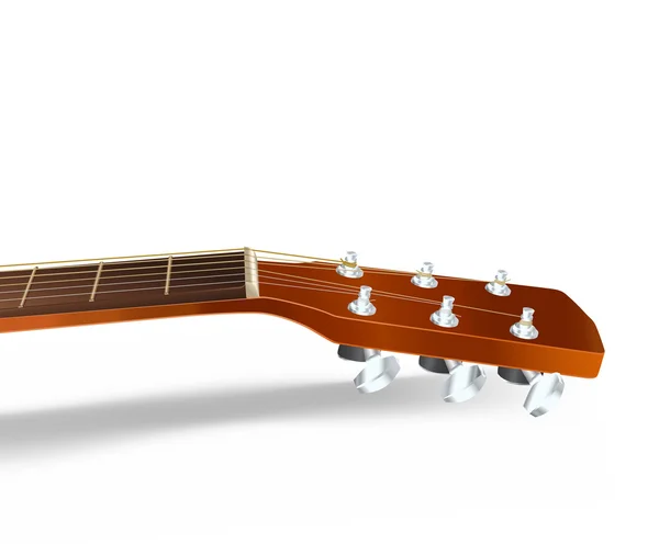 Manico chitarra acustica su bianco. illustrazione vettoriale — Vettoriale Stock