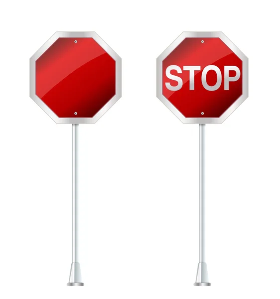 Stopbord op witte vectorillustratie — Stockvector